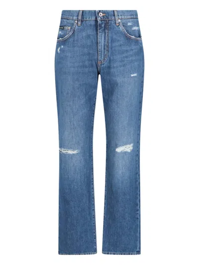 Dolce & Gabbana Straight Jeans In Blue