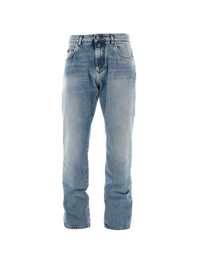Dolce & Gabbana Classic Jeans With Logo Plate In Blue