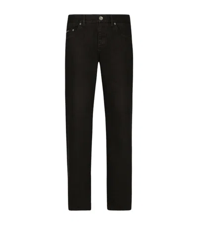 Dolce & Gabbana Black Slim Jeans In Stretch Denim In Blue
