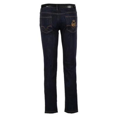Pre-owned Dolce & Gabbana Straight Jeans Trousers Bee Crown Goldwork Patch 46 30 S 12434 In Blue