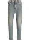 Dolce & Gabbana Straight Jeans With A Lightened Effect In Blue