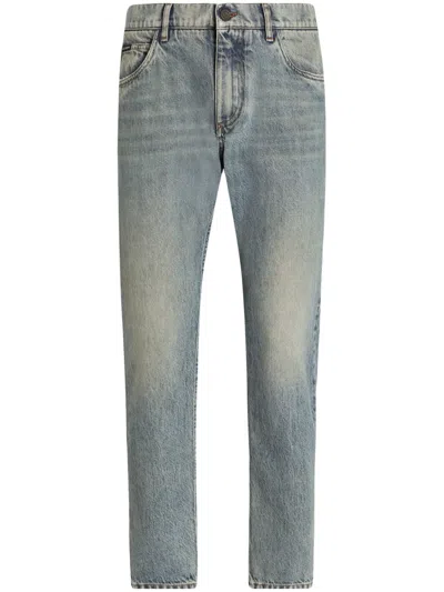 DOLCE & GABBANA STRAIGHT JEANS WITH A FADED EFFECT