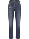 Dolce & Gabbana Logo-plaque Straight-leg Jeans In Blue