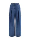 Dolce & Gabbana Women Straight Jeans With Pinces In Blue