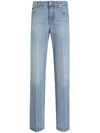 Dolce & Gabbana Straight-leg Blue Jeans With A Distressed Effect In Blue