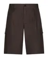 Dolce & Gabbana Straight-leg Cotton Cargo Shorts In Black