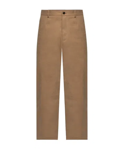 Dolce & Gabbana Straight-leg Cotton Trousers In Brown