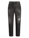 Dolce & Gabbana Straight-leg Distressed Effect Jeans Clothing In Black