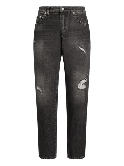 DOLCE & GABBANA STRAIGHT-LEG DISTRESSED EFFECT JEANS