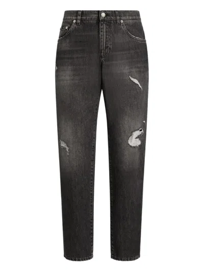 DOLCE & GABBANA DOLCE & GABBANA STRAIGHT-LEG DISTRESSED EFFECT JEANS