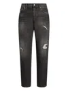 Dolce & Gabbana Straight-leg Distressed Effect Jeans Clothing In Gray