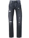 DOLCE & GABBANA DOLCE & GABBANA STRAIGHT LEG DISTRESSED JEANS