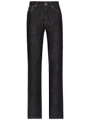 Dolce & Gabbana `flower Power` 5-pocket Jeans In Black