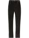 Dolce & Gabbana Charcoal Stretch Corduroy Pant In Black