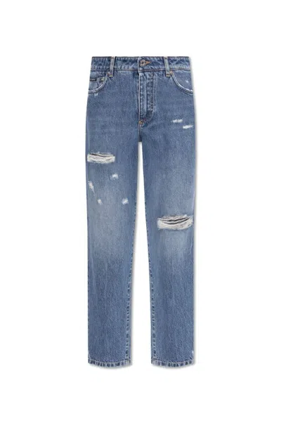 Dolce & Gabbana Ripped Jeans In Blue