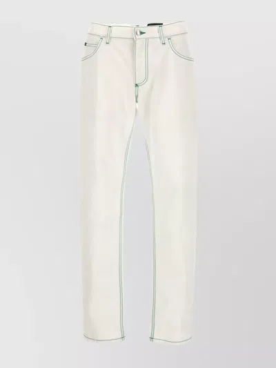 Dolce & Gabbana Straight-leg Jeans Contrast Stitching In White