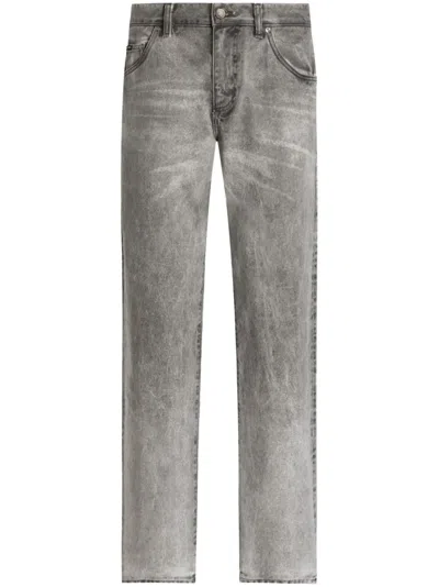 Dolce & Gabbana Straight-leg Jeans In Grey