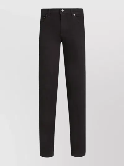 Dolce & Gabbana Straight Leg Jeans Logo Back Pocket In Black