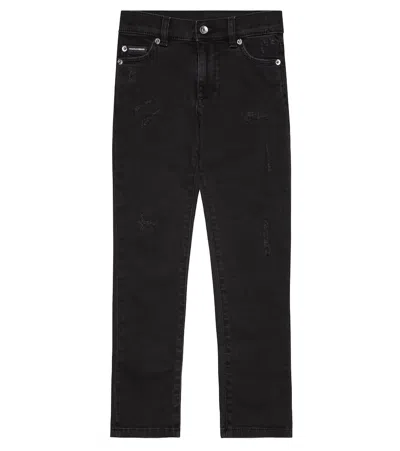 Dolce & Gabbana Kids' Straight-leg Jeans In Nero
