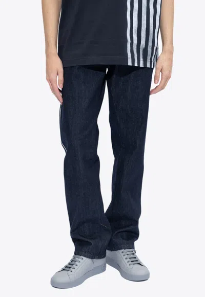 Dolce & Gabbana Straight-leg Jeans With Contrast Piping In Blue