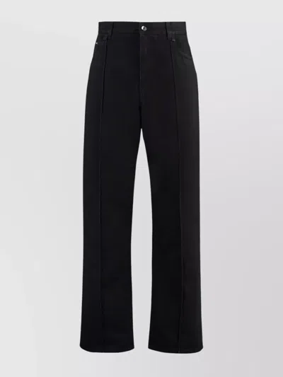 Dolce & Gabbana Straight Leg Jeans With Front And Back Pockets In Black