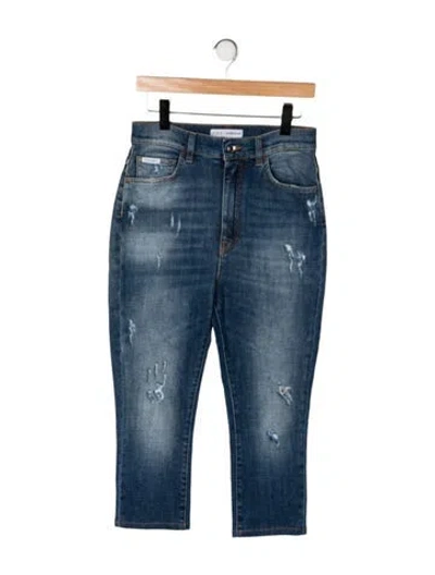 Pre-owned Dolce & Gabbana Straight Leg Pants In Blue