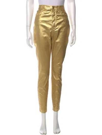 Pre-owned Dolce & Gabbana Straight Leg Pants In Gold/metallic