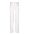 Dolce & Gabbana Straight-leg Striped Wool Trousers In White