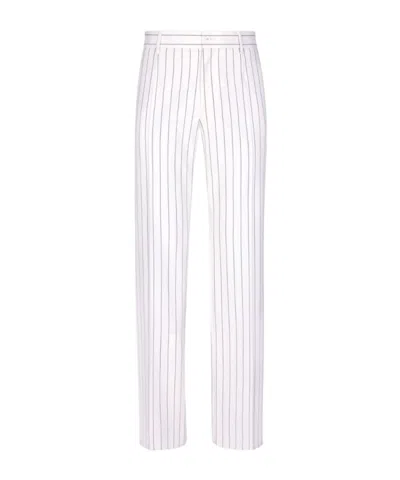 DOLCE & GABBANA DOLCE  GABBANA STRIPED PRESSED CREASE PANTS