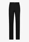 Dolce & Gabbana Straight-leg Tailored Linen Pants In Black