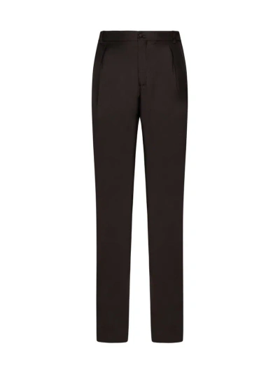 Dolce & Gabbana Straight Leg Tailored Trousers In Brown