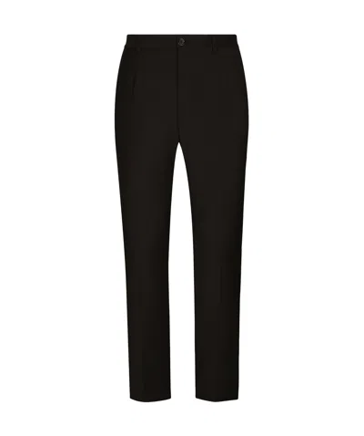 Dolce & Gabbana Tailored Dg Logo Trousers In Black