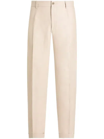 Dolce & Gabbana Straight-leg Tailored Trousers In Neutrals