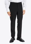 Dolce & Gabbana Straight-leg Tailored Wool-blend Pants In Black
