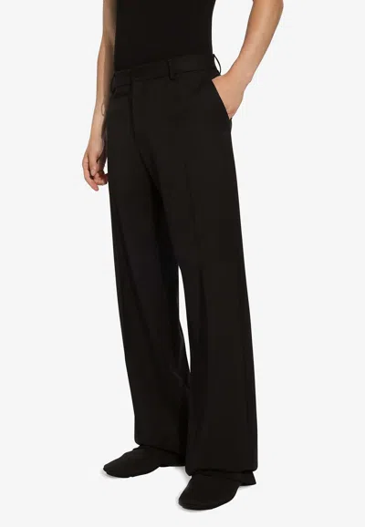 DOLCE & GABBANA STRAIGHT-LEG TAILORED WOOL PANTS