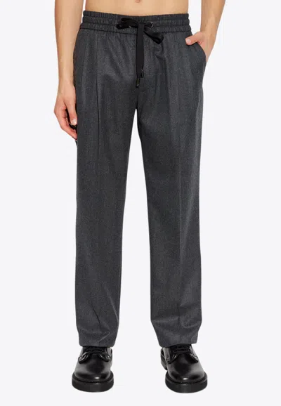Dolce & Gabbana Straight-leg Track Trousers In Grey