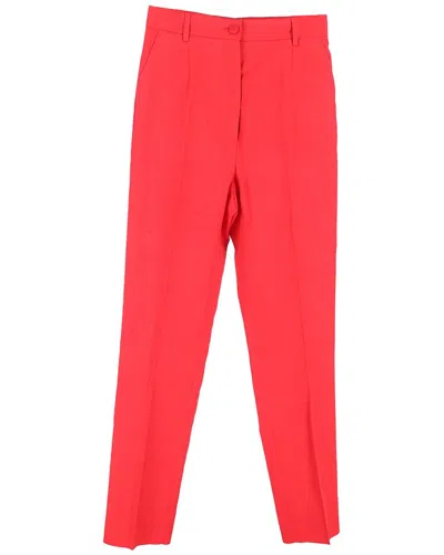 Dolce & Gabbana Straight Leg Trouser In Red