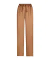Dolce & Gabbana Silk-satin Straight-leg Pajama Pants In Brown