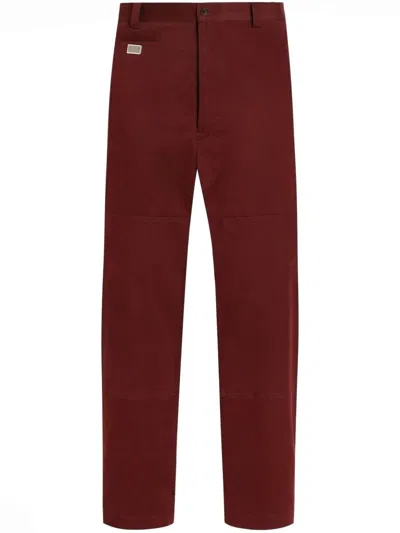 Dolce & Gabbana Straight-leg Trousers In Red