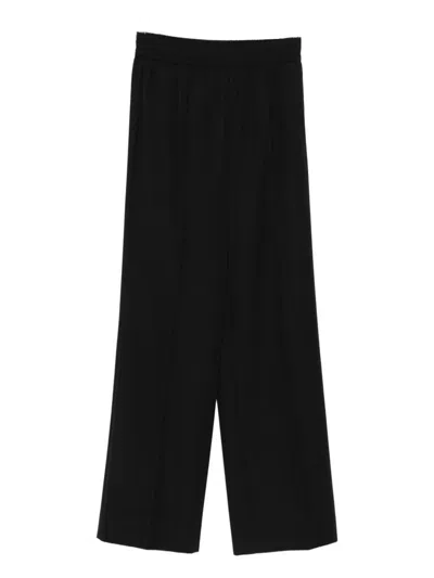 Dolce & Gabbana Straight-leg Trousers With Elastic Waist In Black