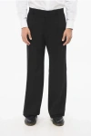 Dolce & Gabbana Straight Leg Virgin Wool Pants With Belt Loops In Black