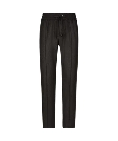 DOLCE & GABBANA DOLCE  GABBANA LOGO PATCH DRAWSTRING TROUSERS