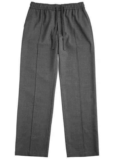 Dolce & Gabbana Straight-leg Wool Trousers In Grey