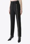 Dolce & Gabbana Black Wool High Waist Tapered Pants In Black