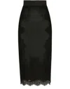 Dolce & Gabbana Satin Midi Skirt In Black