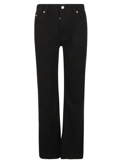 Dolce & Gabbana Straight Wide Leg 5 Pockets Jeans In Black