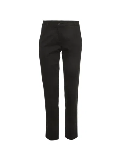 Pre-owned Dolce & Gabbana Straight-fit Gabardine Trousers In Black