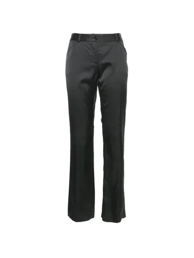 Pre-owned Dolce & Gabbana Straight-fit Satin Trousers In Black