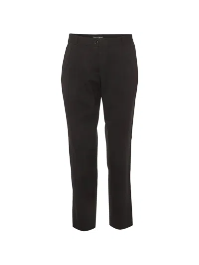 Pre-owned Dolce & Gabbana Straight-fit Trousers In Black