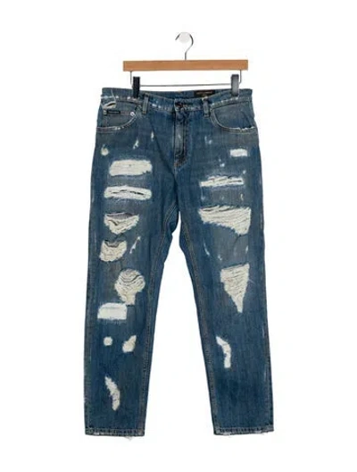 Pre-owned Dolce & Gabbana Straight-leg Jeans In Blue